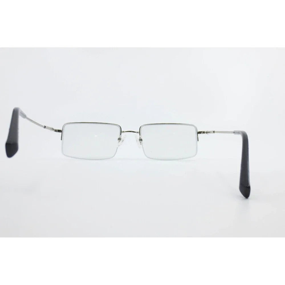 Design Italy J212 Silver Rectangular Semi Rimless Eyeglass Frames 52-17-140